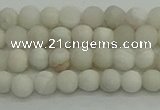 CAG9700 15.5 inches 4mm round matte grey agate beads wholesale