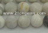 CAG9703 15.5 inches 10mm round matte grey agate beads wholesale