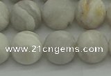 CAG9704 15.5 inches 12mm round matte grey agate beads wholesale