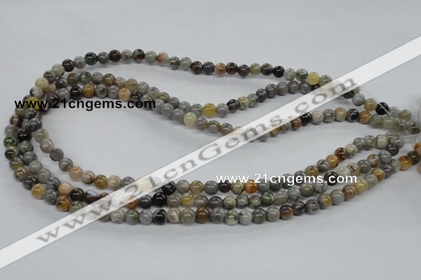 CAG971 15.5 inches 6mm round bamboo leaf agate gemstone beads