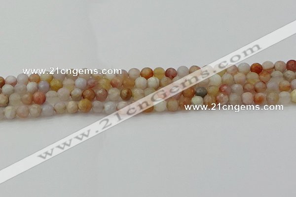 CAG9718 15.5 inches 4mm faceted round colorful agate beads