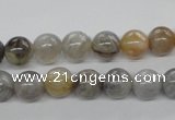 CAG972 15.5 inches 8mm round bamboo leaf agate gemstone beads