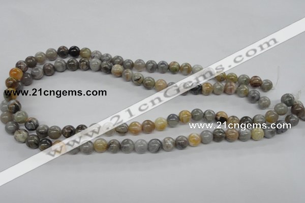 CAG972 15.5 inches 8mm round bamboo leaf agate gemstone beads