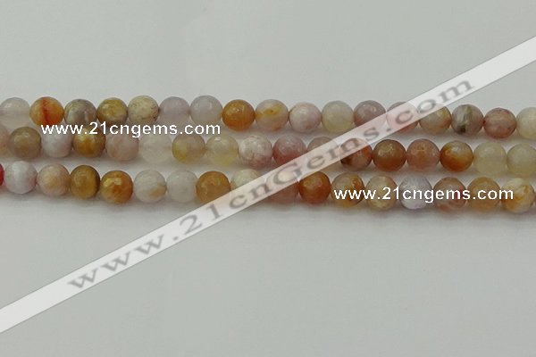 CAG9720 15.5 inches 8mm faceted round colorful agate beads wholesale