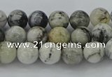 CAG9731 15.5 inches 6mm round black & white agate beads wholesale