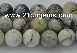 CAG9732 15.5 inches 8mm round black & white agate beads wholesale