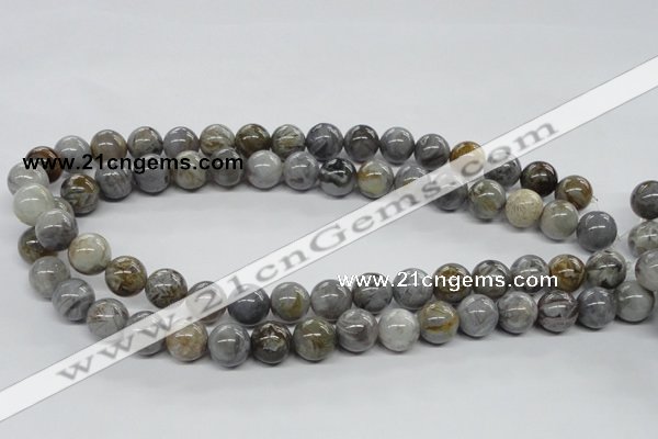 CAG974 15.5 inches 12mm round bamboo leaf agate gemstone beads