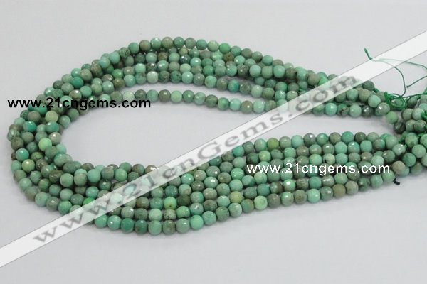 CAG975 15.5 inches 4mm faceted round green grass agate gemstone beads