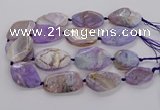 CAG9758 15.5 inches 30*35mm - 35*45mm faceted freeform agate beads