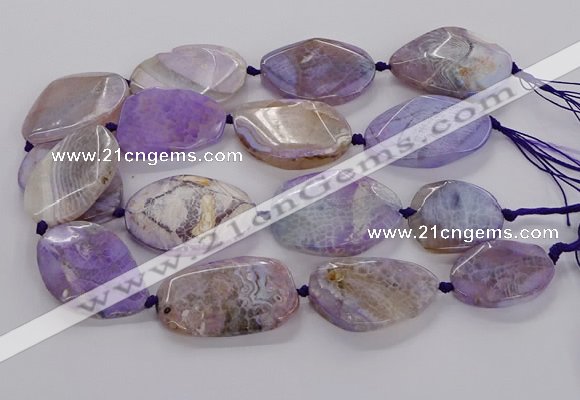 CAG9758 15.5 inches 30*35mm - 35*45mm faceted freeform agate beads