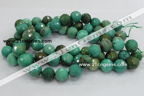 CAG976 15.5 inches 20mm faceted round green grass agate gemstone beads