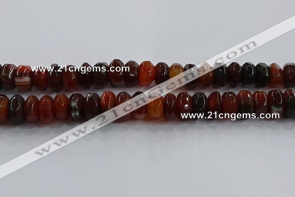 CAG9766 15.5 inches 8*16mm faceted rondelle agate gemstone beads