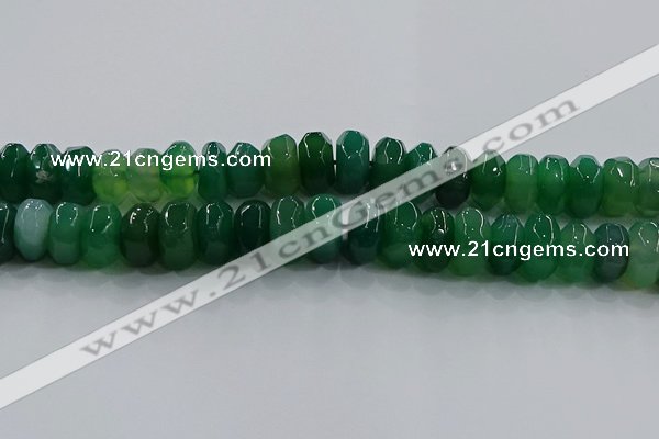 CAG9769 15.5 inches 8*16mm faceted rondelle agate gemstone beads