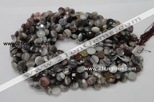 CAG977 15.5 inches 14mm faceted coin botswana agate beads wholesale