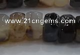 CAG9775 15.5 inches 8*16mm faceted rondelle agate gemstone beads