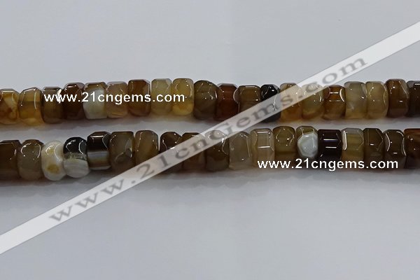 CAG9776 15.5 inches 8*16mm faceted rondelle agate gemstone beads