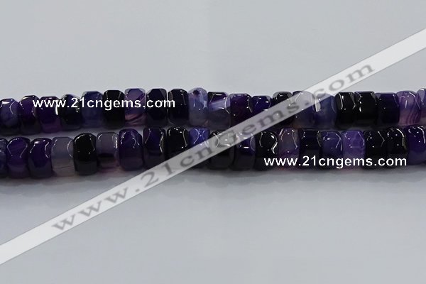 CAG9778 15.5 inches 8*16mm faceted rondelle agate gemstone beads