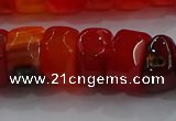 CAG9781 15.5 inches 8*16mm faceted rondelle agate gemstone beads