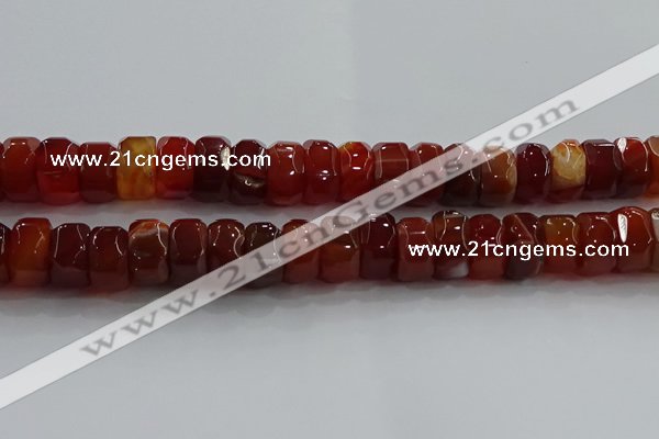 CAG9782 15.5 inches 8*16mm faceted rondelle agate gemstone beads