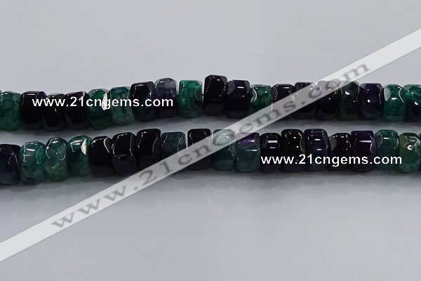 CAG9783 15.5 inches 8*16mm faceted rondelle agate gemstone beads