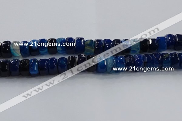 CAG9785 15.5 inches 8*16mm faceted rondelle agate gemstone beads