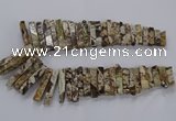 CAG9799 Top drilled 8*20mm - 10*48mm sticks ocean agate beads