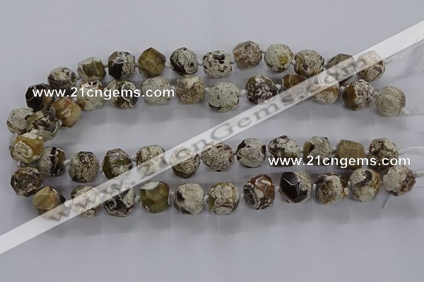 CAG9800 15.5 inches 12*14mm - 14*16mm faceted nuggets ocean agate beads