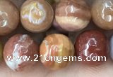 CAG9813 15.5 inches 10mm faceted round wood agate beads