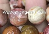 CAG9814 15.5 inches 12mm faceted round wood agate beads