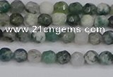 CAG9823 15.5 inches 4mm faceted round moss agate beads