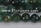 CAG9825 15.5 inches 8mm faceted round moss agate beads