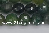 CAG9826 15.5 inches 10mm faceted round moss agate beads