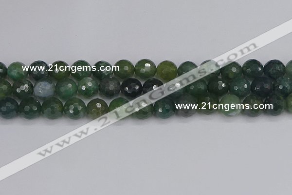 CAG9827 15.5 inches 12mm faceted round moss agate beads