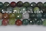 CAG9830 15.5 inches 4mm faceted round Indian agate beads