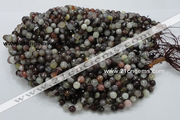 CAG984 15.5 inches 10mm faceted round botswana agate beads wholesale