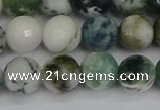 CAG9840 15.5 inches 10mm faceted round tree agate beads