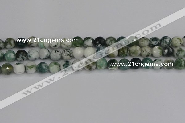 CAG9840 15.5 inches 10mm faceted round tree agate beads