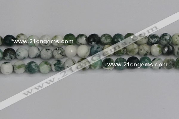 CAG9841 15.5 inches 12mm faceted round tree agate beads