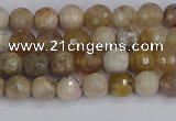 CAG9852 15.5 inches 4mm faceted round ocean fossil agate beads