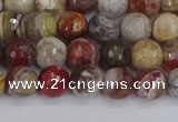 CAG9861 15.5 inches 6mm faceted round Mexican crazy lace agate beads