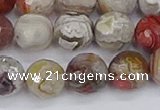 CAG9863 15.5 inches 10mm faceted round Mexican crazy lace agate beads