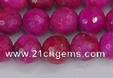 CAG9878 15.5 inches 10mm faceted round fuchsia crazy lace agate beads