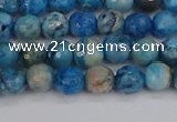 CAG9882 15.5 inches 4mm faceted round blue crazy lace agate beads