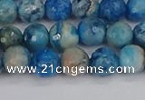 CAG9883 15.5 inches 6mm faceted round blue crazy lace agate beads