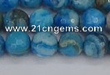 CAG9884 15.5 inches 8mm faceted round blue crazy lace agate beads