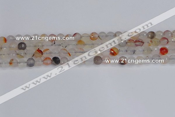 CAG9890 15.5 inches 6mm faceted round dendritic agate beads