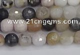 CAG9896 15.5 inches 4mm faceted round parrel dendrite agate beads