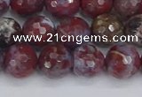 CAG9905 15.5 inches 8mm faceted round red lightning agate beads