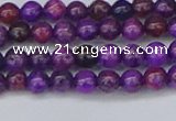 CAG9917 15.5 inches 4mm round purple crazy lace agate beads