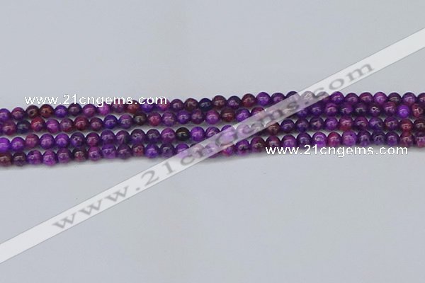 CAG9917 15.5 inches 4mm round purple crazy lace agate beads